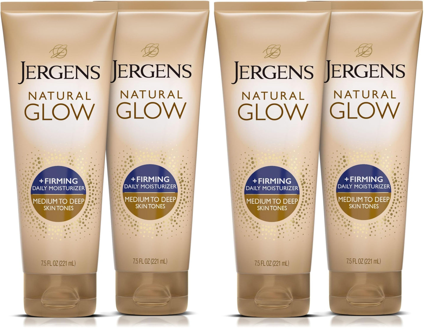 HotJergens Natural Glow + Firming Daily Moisturizer Medium to Tan Skin Tones 7.5oz | Gradual Sunless Tanner, Collagen and Elastin, Firms Skin, Reduces Cellulite, Daily Moisturizer, Medium to Deep Skin Tone
