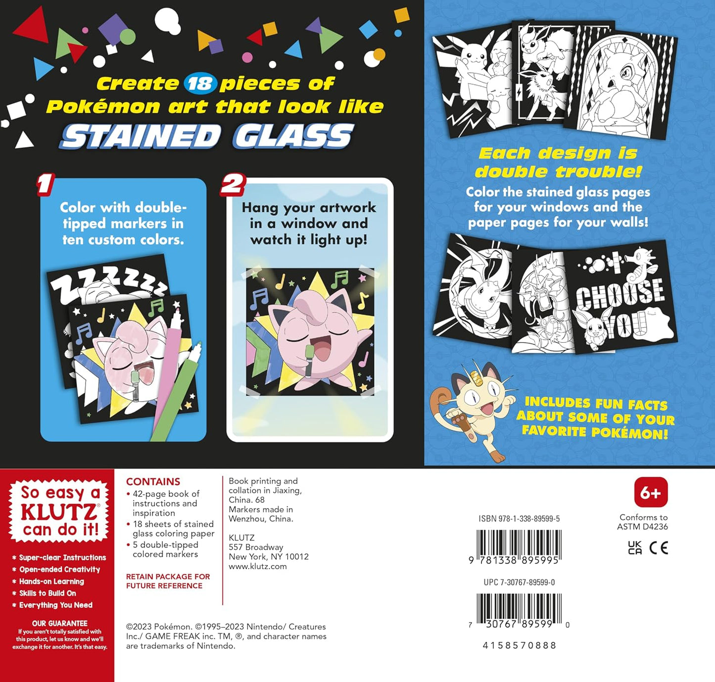 Hot KLUTZ Pokémon Stained Glass Art Craft Kit, Medium