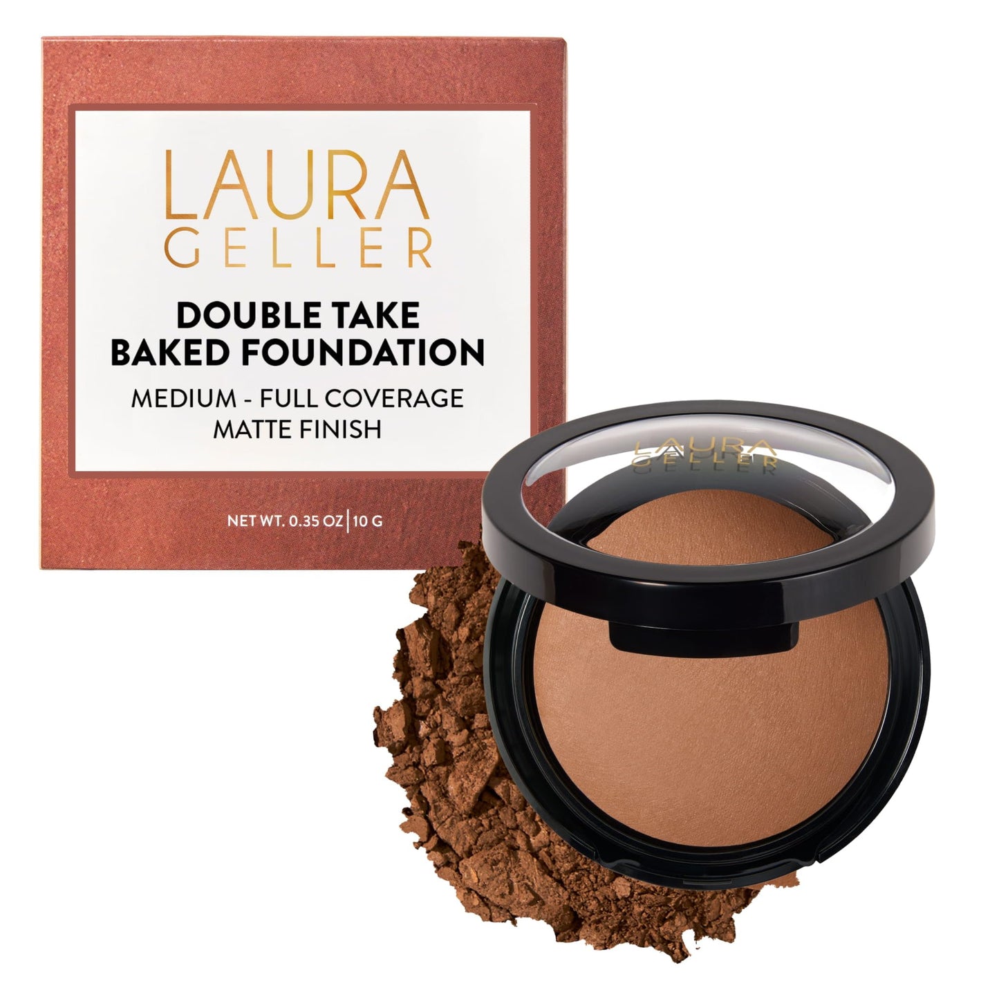 HotLAURA GELLER NEW YORK Baked Double Take Powder Foundation – Longwear Buildable Medium to Full Coverage – Matte Finish – Non-Caking Formula– Handmade in Italy – Mature & Sensitive Skin – Light