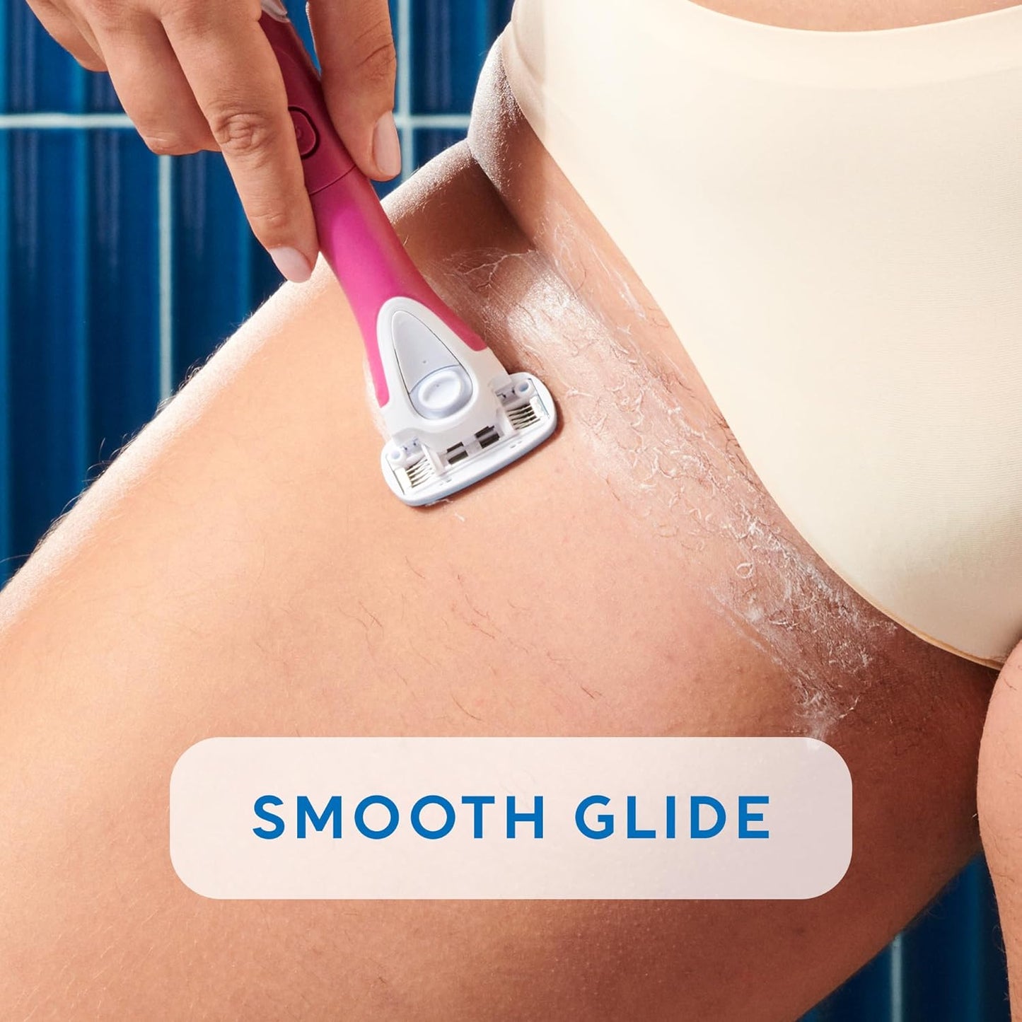 HotSchick Hydro Silk TrimStyle Razor with Bikini Trimmer for Women | 2-in-1 Bikini Razor for Women and Womens Trimmer for Pubic Hair, Includes 1 Waterproof Handle, 3 Refills & 1 AAA Battery