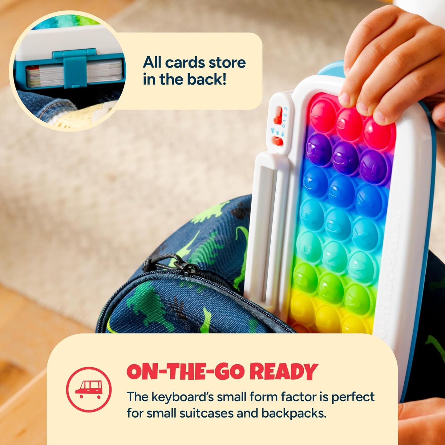 Hot Chuckle & Roar Pop It! ABC & Spelling Keyboard - Multicolor - Smart Letter Guidance with Alphabet Learning Toys - Soft Silicone Keys for Toddler Sensory Toys - Compact Travel Play Kit for Toddlers 1-3