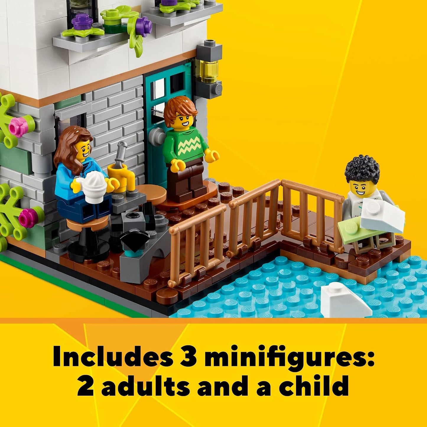 HotLEGO Creator 3 in 1 Cozy House Building Toys - Toy Figures & Pretend Play Playsets for Boys & Girls, Ages 8+ - 3 Building Options - Gift for Birthdays - 31139