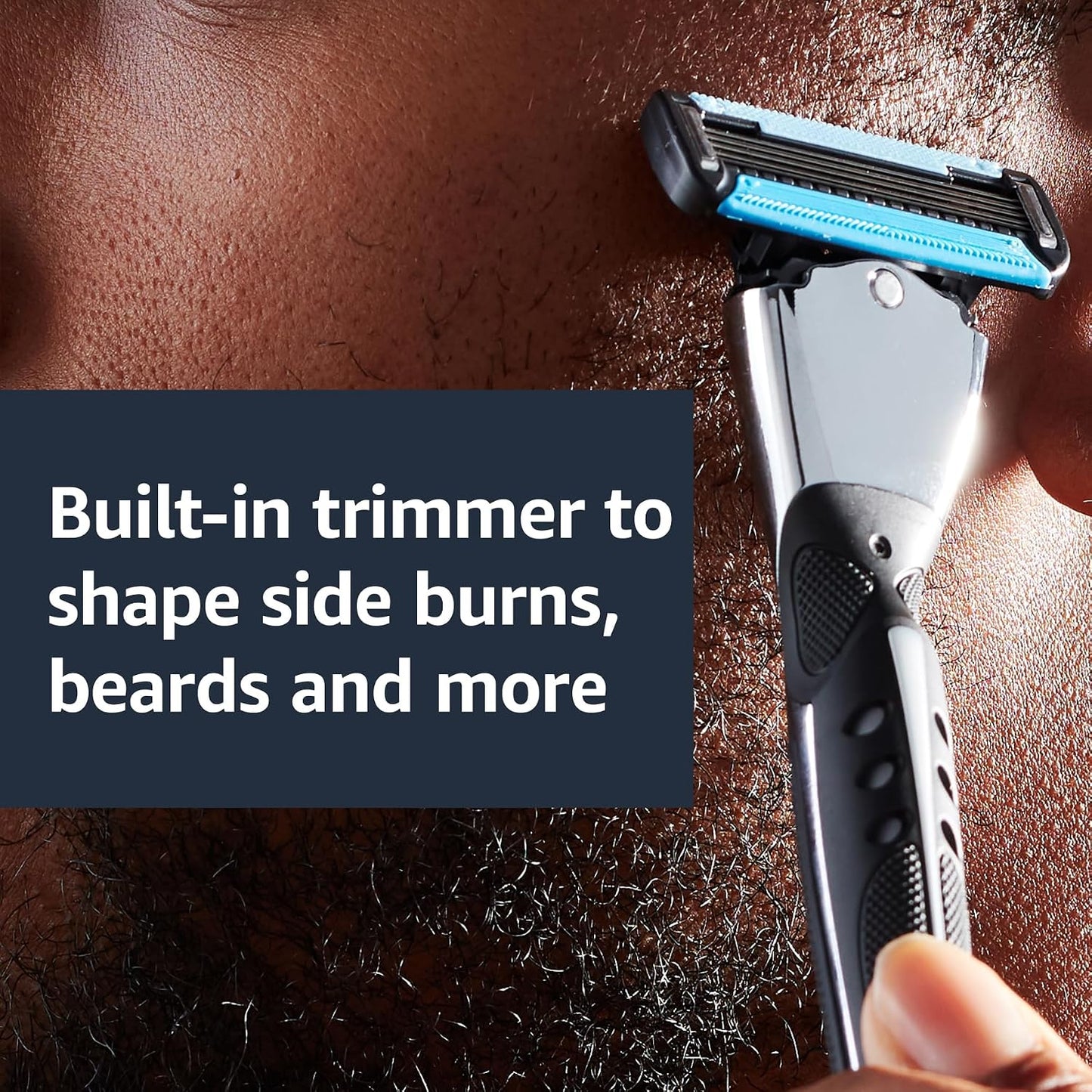 HotAmazon Basics 5-Blade MotionSphere Men's Razor with Dual Lubrication, Vitamin E, Precision Trimmer, 1 Handle & 16 Cartridges, Black