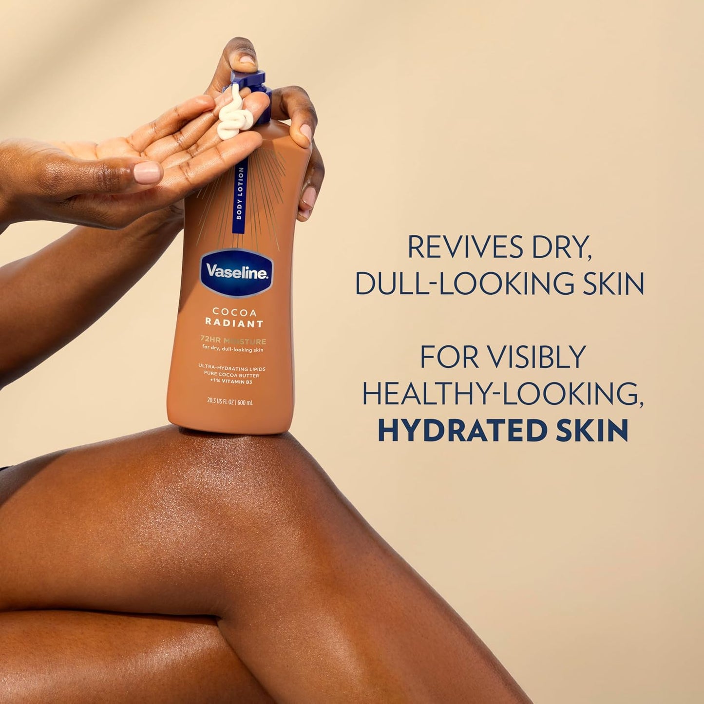 HotVaseline Intensive Care Body Lotion Cocoa Radiant 3 count for Dry Skin Lotion Made with Ultra-Hydrating Lipids and Pure Cocoa Butter for a Long-Lasting, Radiant Glow 20.3 Oz