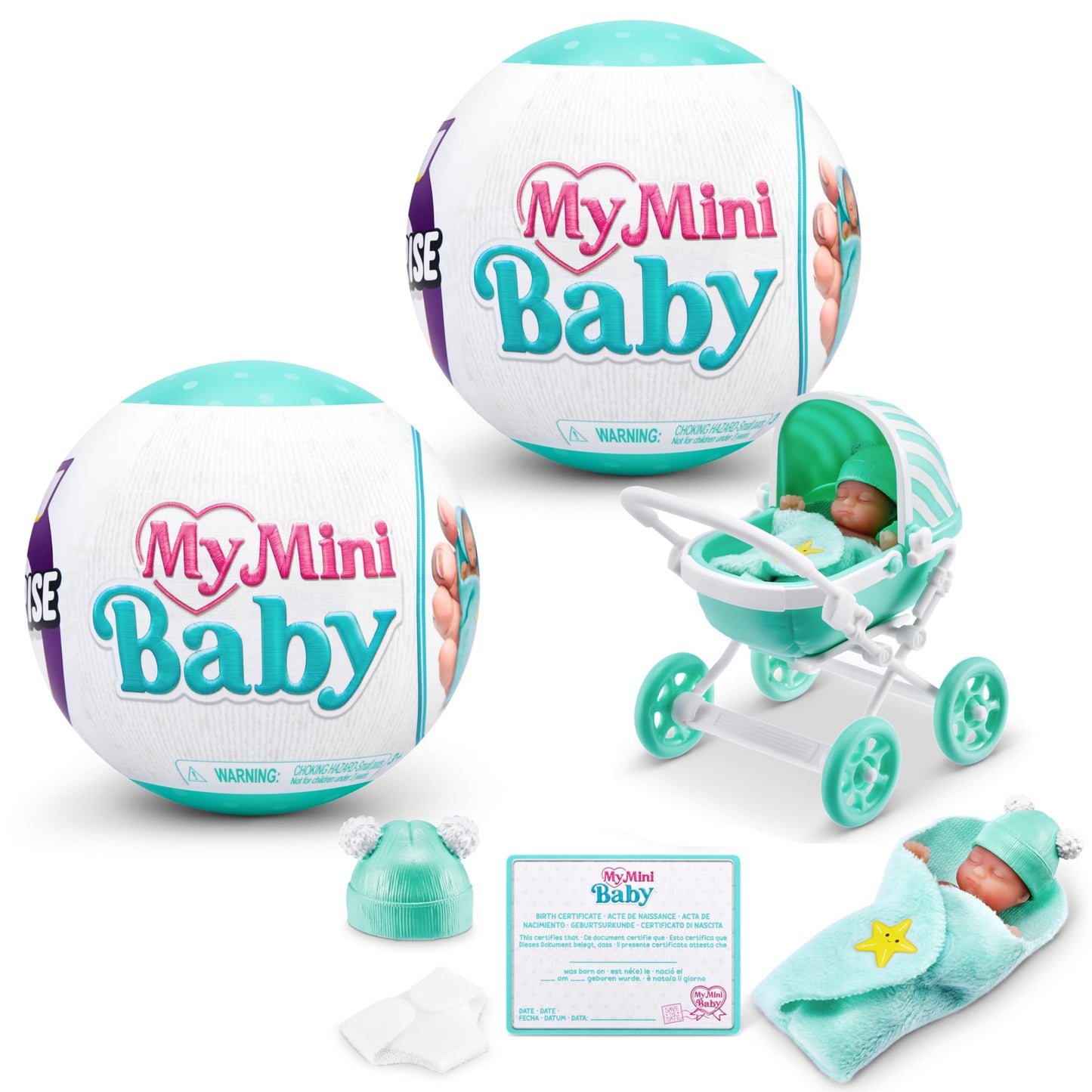 Hot 5 Surprise My Mini Baby Series 1 by ZURU, Collectible Mystery Capsule, Toy for Girls, Realistic Miniature Baby, Playset and Accessories