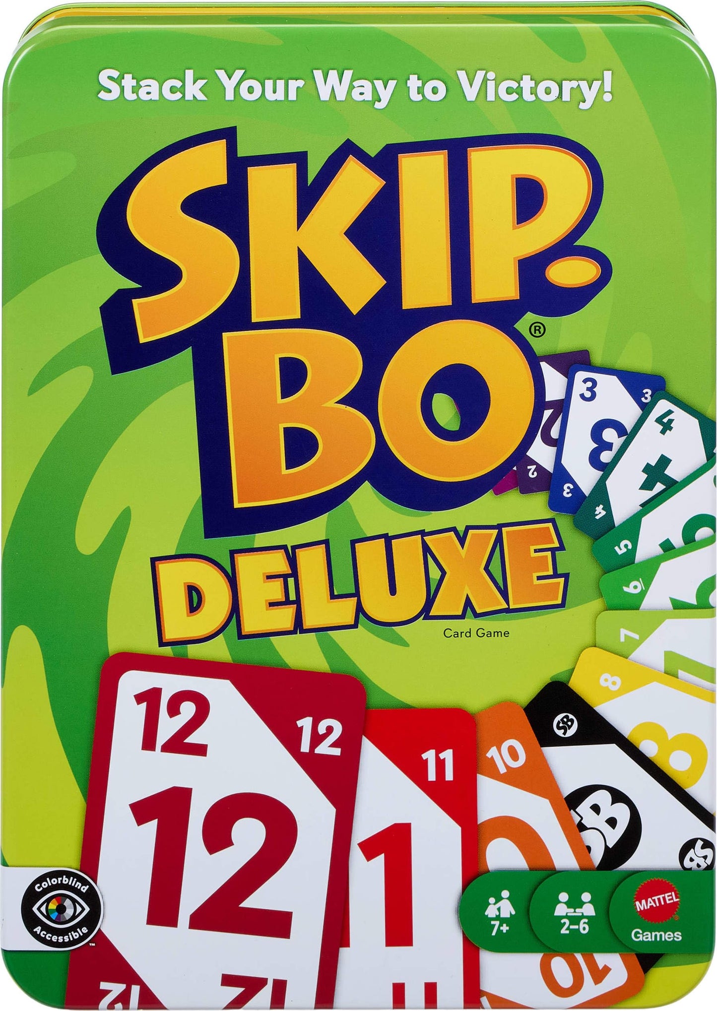 HotMattel Games Skip-Bo Card Game in Storage Tin, for 2-6 Players