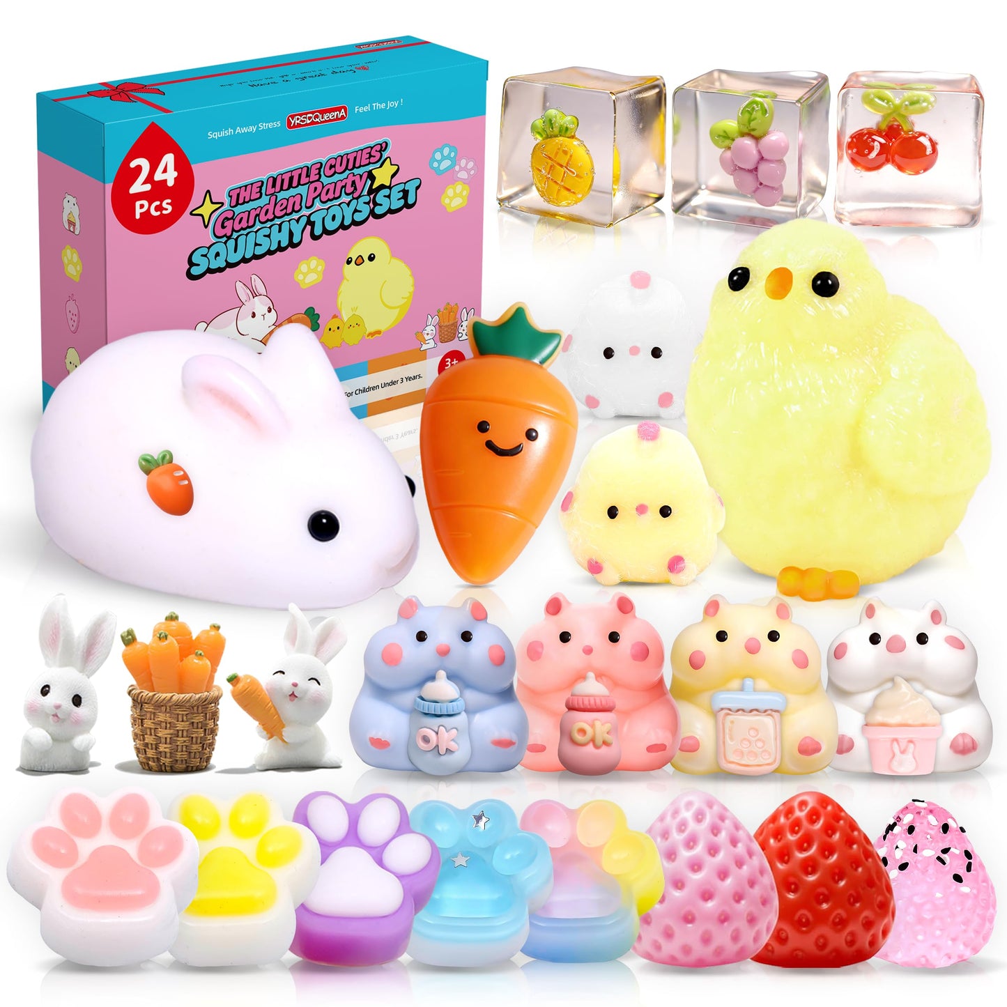 Hot10 Pack Taba Squishy Toys kit with Toy Box-Squeeze Toys Kawaii taba Squishies Stress Relief Toys Party Favors for Kids 4-8 8-12, Squishy Fidget Toys for Kids , Birthday Gifts Toys for Girls 8-10