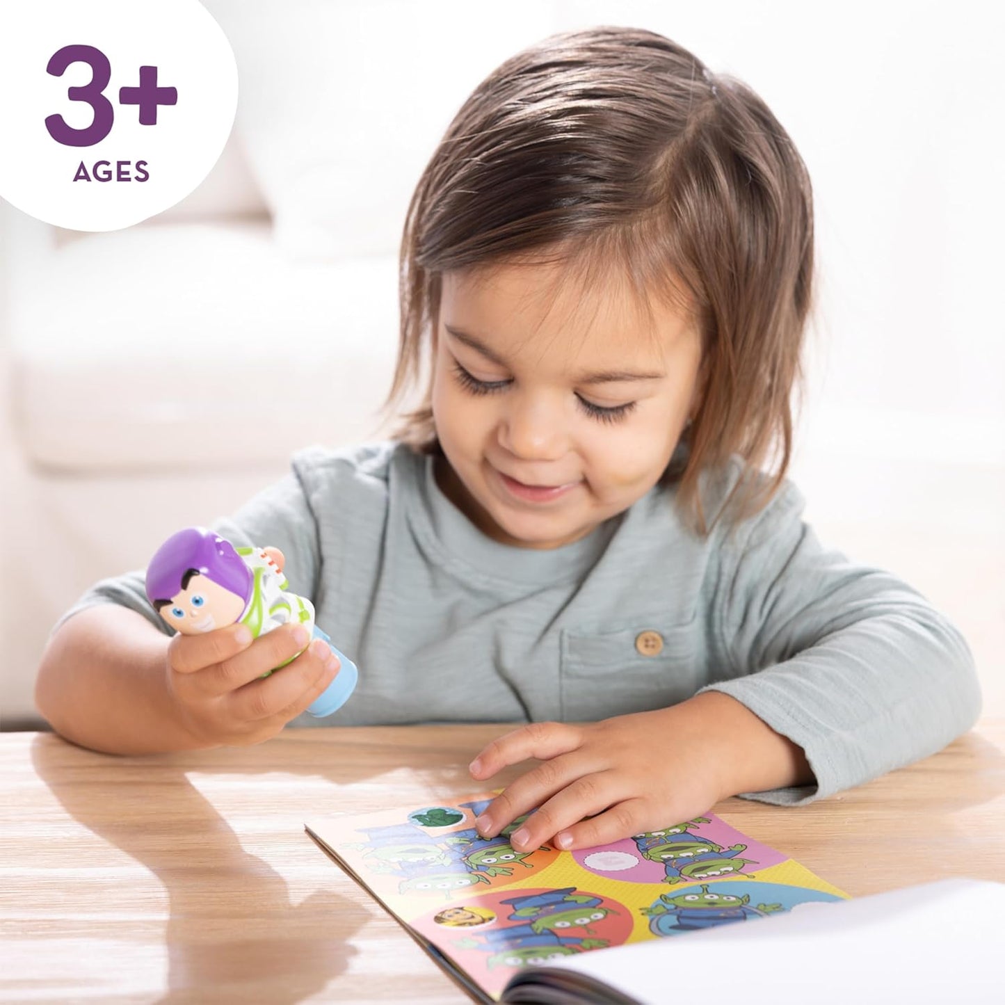 HotMelissa & Doug Sticker Wow!™ 24-Page Activity Pad and Sticker Stamper, 300 Stickers, Arts and Crafts Fidget Toy Collectible Character – Disney Buzz Lightyear - for Kids Ages 3+ - FSC Certified