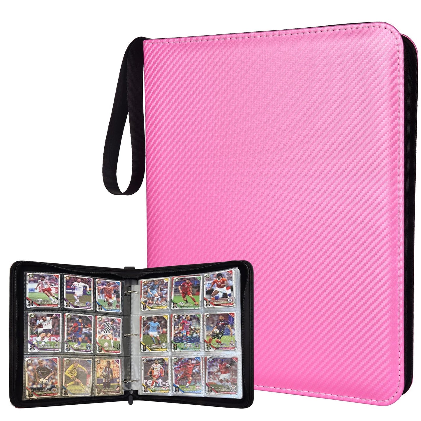 HotPortable 9-Pocket Trading Card Binder, Holds 1080 Cards with 60 Removable Double-Sided Sleeves, Baseball Card Binder Card Storage Organizer Album for Boys, Girls, Sports & Game Cards