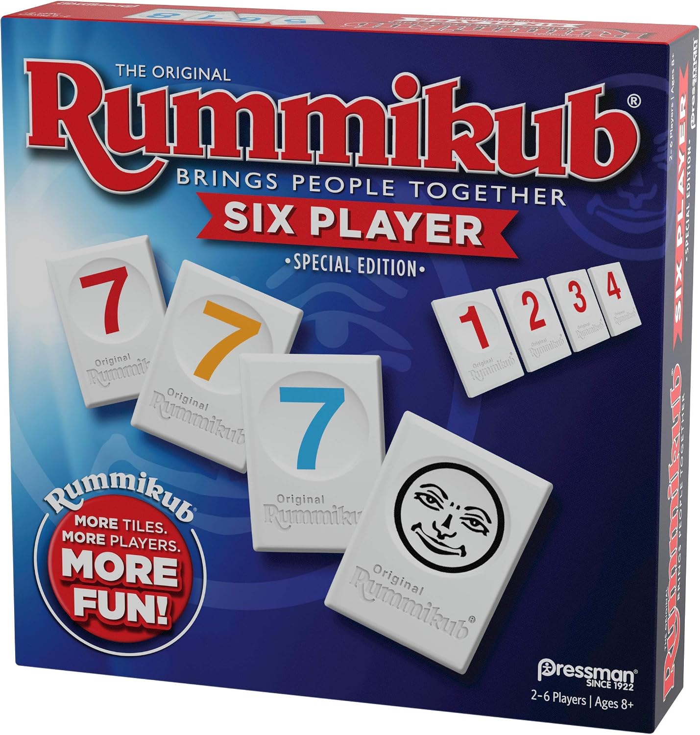 HotRummikub Six Player Edition - The Classic Rummy Tile Game - More Tiles and More Players for More Fun! by Pressman , Blue