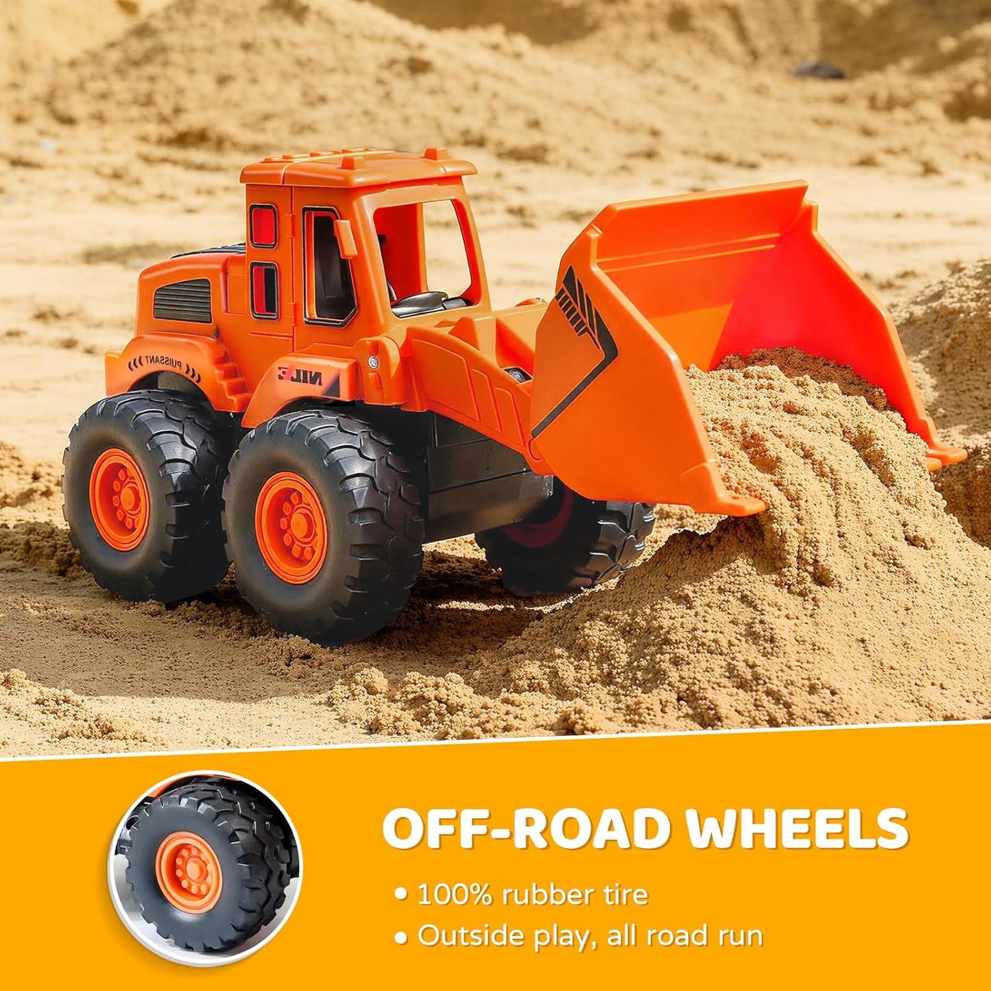 Hot Beestech Construction Toys for 3 Years Old Boys Girls Kids, Friction Powered Construction Truck Toys Vehicles Sand Toys Trucks Excavator, Bulldozer, Road Roller (Colorful 4 Pack)