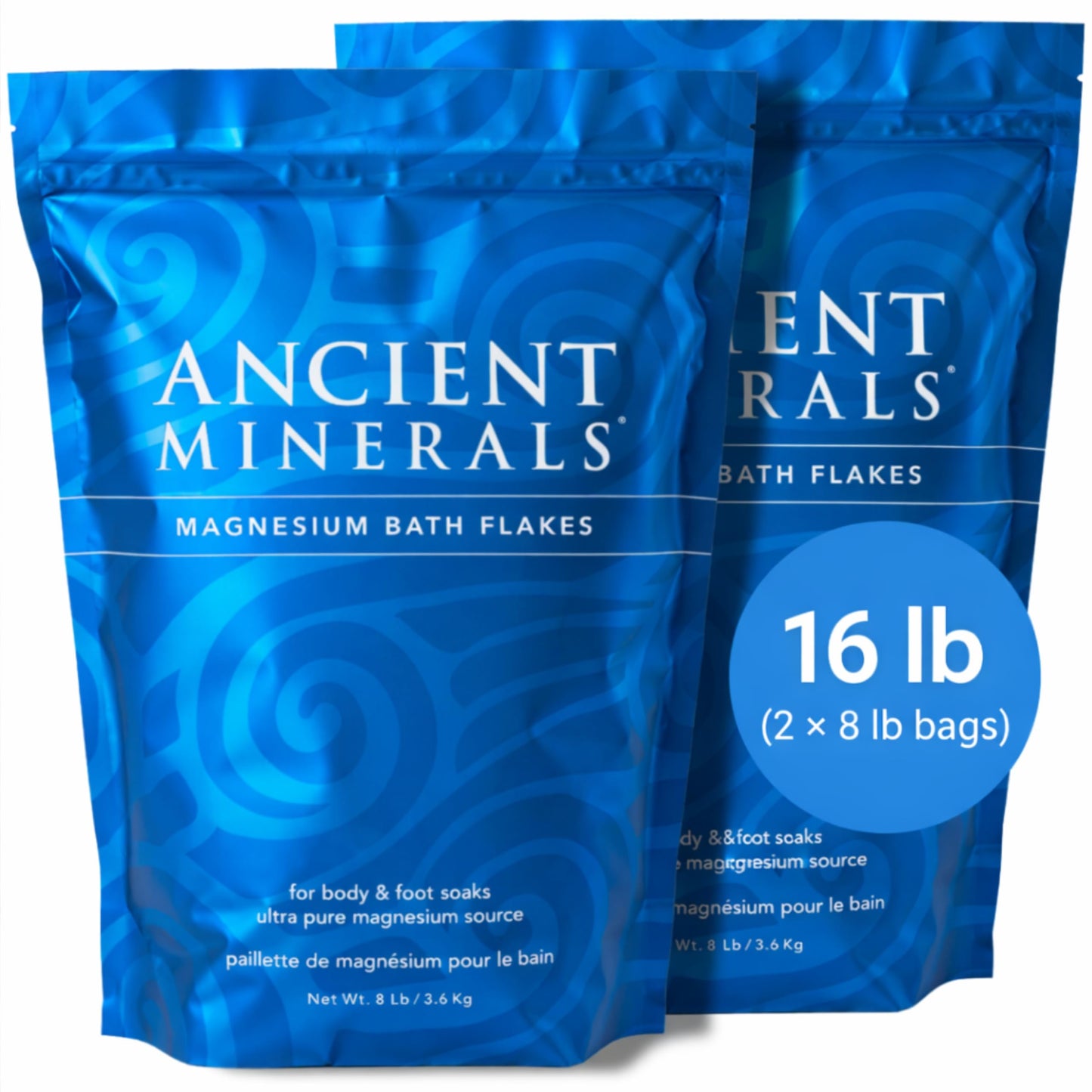 HotAncient Minerals Magnesium Bath Flakes of Pure Genuine Zechstein Chloride - Resealable Magnesium Supplement Bag that Will Outperform Leading Epsom Salts 1.65 lbs