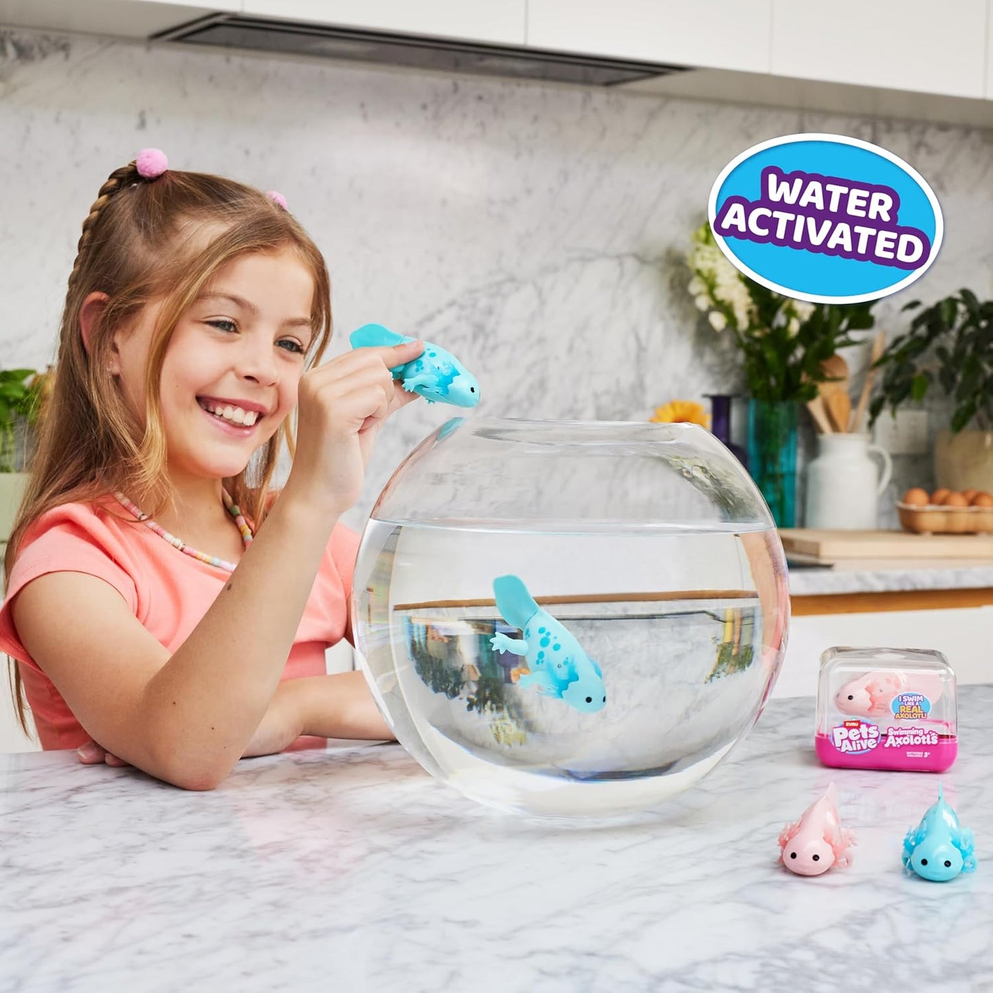 Hot Pets Alive Robo Axolotl Swimming, Electronic Pet Toy (2 Pack) by ZURU