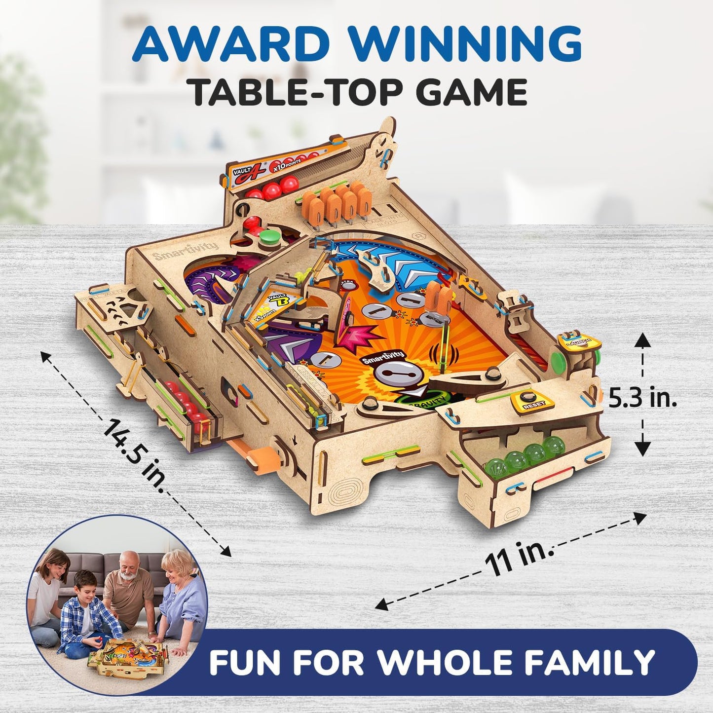 HotSmartivity DIY Pinball Machine for Kids 8-14 Years Old | Global Award Winning Arcade Game | Build Your Own Pinball I Birthday Gift for Smart Kids | STEM Toy for Boys & Girls