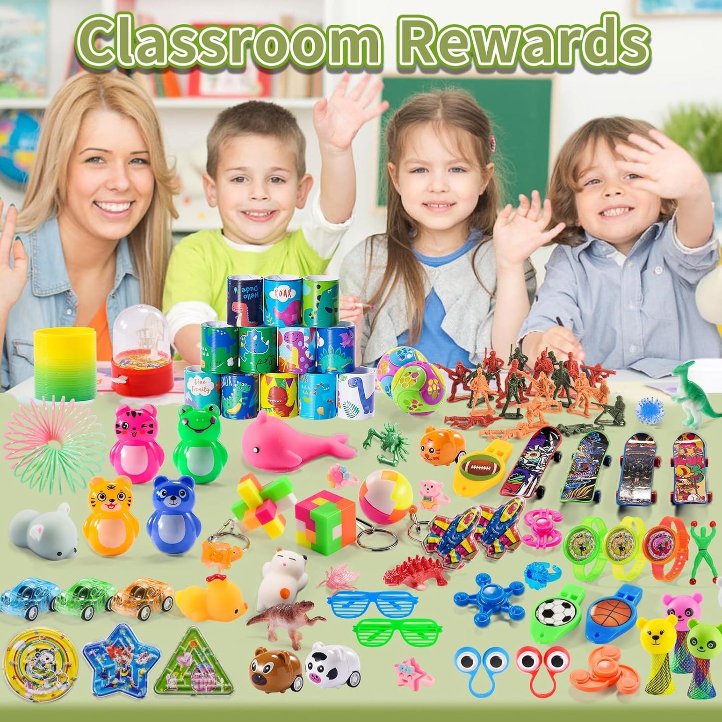 Hot 300 PCS Party Favor for Kids Goodie Bags Stuffers, Prize Box Toys for Kids Classroom Bulk, Small Fidget Toys Pinata Egg Fillers, Treasure Chest for Students Rewards, Carnival Prizes, Birthday Gifts