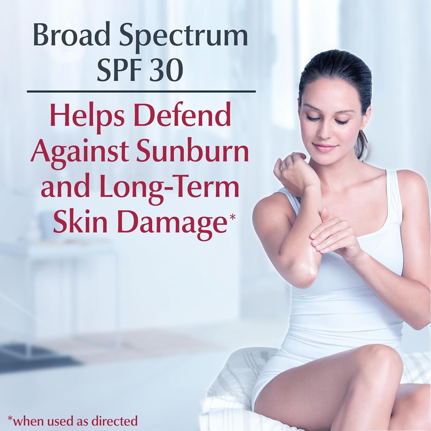 HotEucerin Daily Hydration Broad Spectrum SPF 30 Sunscreen Body Cream for Dry Skin, Fragrance Free Sunscreen Moisturizer, 8 Oz Tube