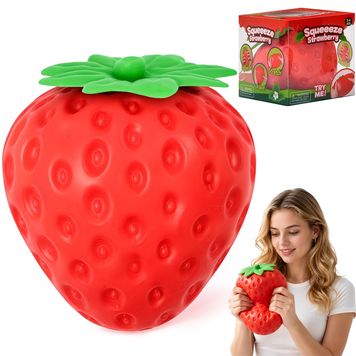 Hot 3pcs Fruit Squishy- Cheese Squishy,Strawberry Corn Squishy,Squeeze Toys,Fruit squishies for Stress Relief,Gift for Boys Girls Adults