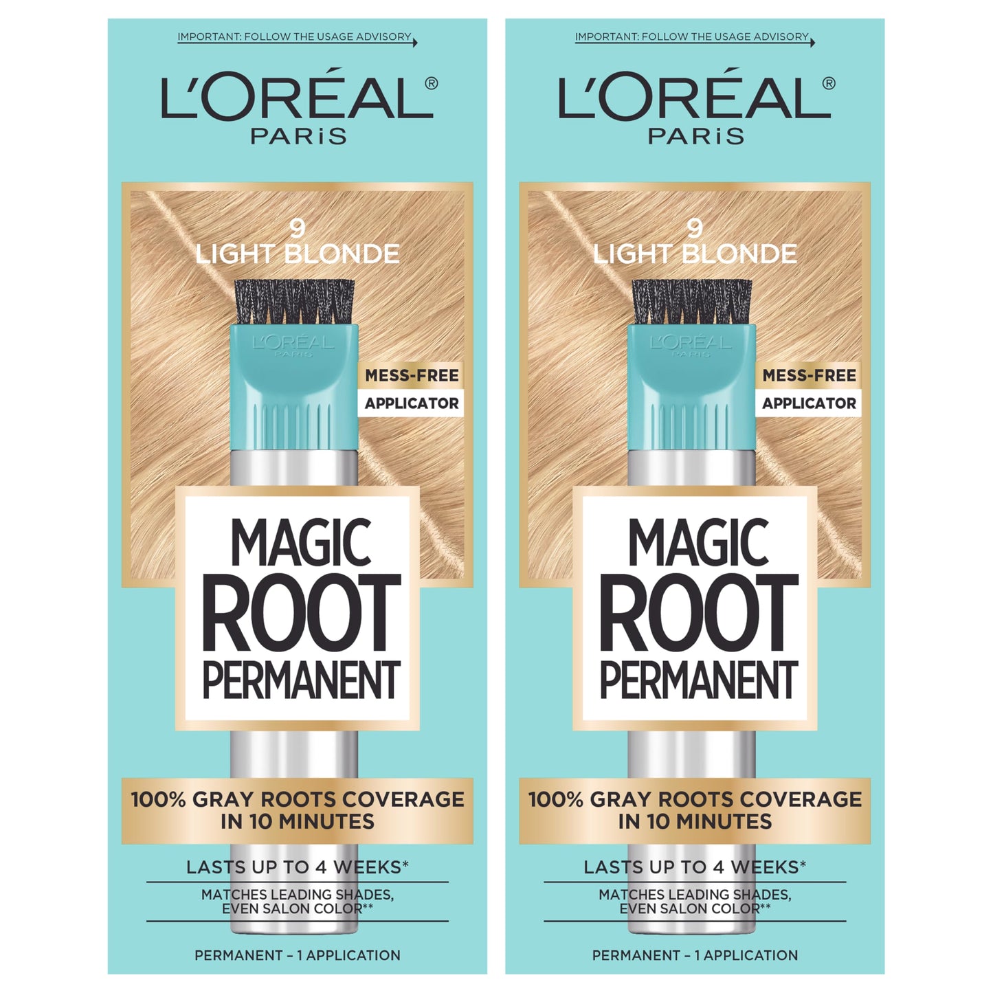 HotL'Oreal Paris Magic Root Permanent Hair Color Kit, 100% Gray Hair Coverage In Just 10 Minutes, Precision Brush Applicator for Seamless Application, 4 Dark Brown (2 Count)