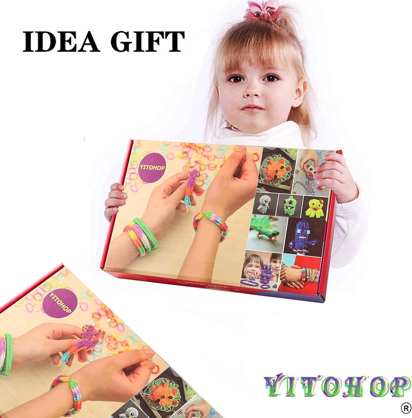 Hot YITOHOP 12080+ Loom Bands Set, Rubber Bands for Bracelet Making Kit, DIY Arts & Crafts Idea, Friendship Bracelet Birthday Gift Kits for Kids Girls Boys Creative Art Crafts