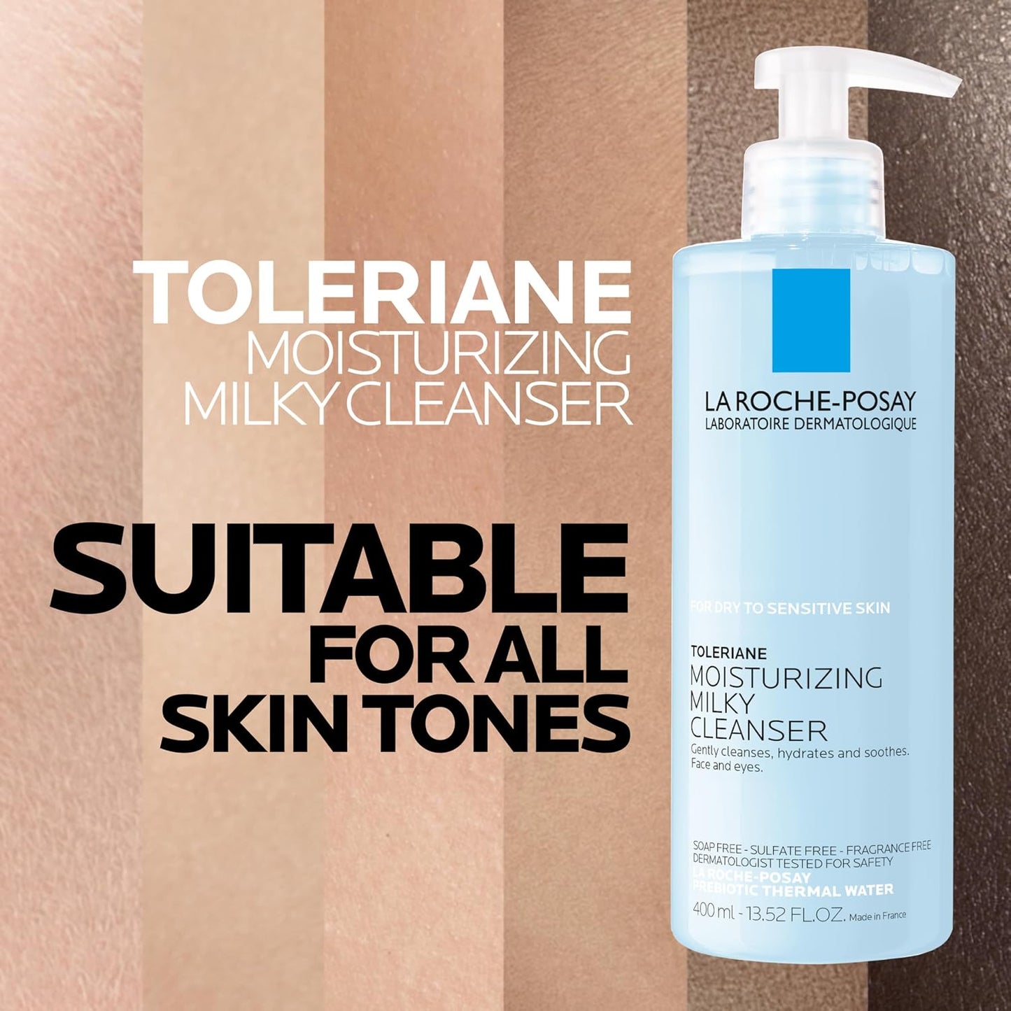 HotLa Roche-Posay Toleriane Moisturizing Milky Cleanser with Glycerin, 13.5oz | Gentle face wash with glycerin for dry, sensitive, allergy-prone skin. Hydrating face cleanser & makeup remover cleanser.