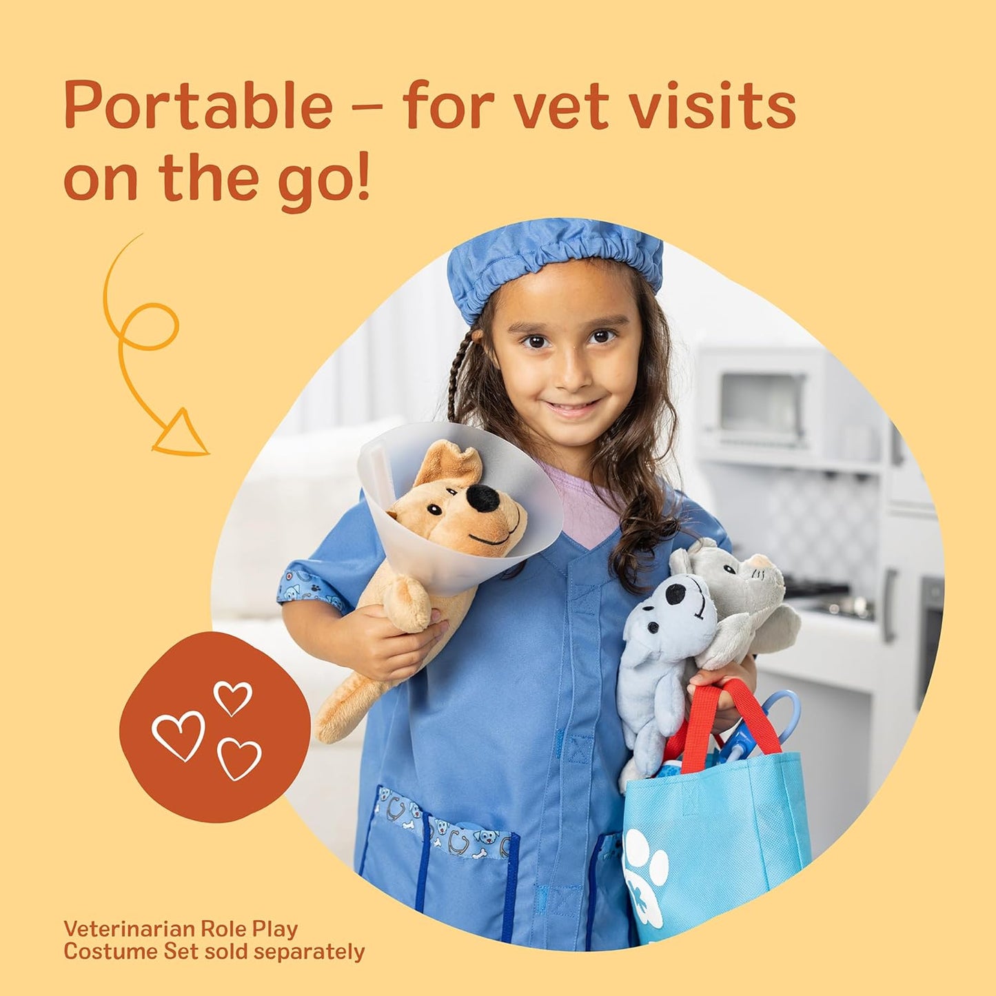 HotMelissa & Doug Examine and Treat Pet Vet Play Set, 24-Piece Animal Doctor Playset with Dog & Cat Plushies, Pet Doctor Kit & Accessories, Preschool Toys for Girls & Boys Ages 3+