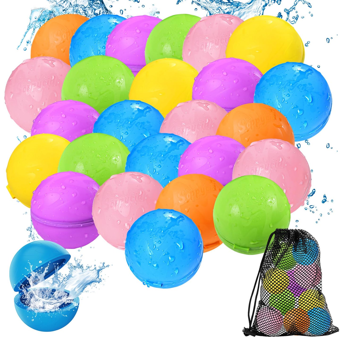 Hot Tlitlimom 16Pcs Reusable Water Bomb Balloons, Pool Beach Toys for Kids ages 3-12, Summer Toy Water Toy for and Girls, Outdoor Activities Water Games Toys Self Sealing Water Splash Ball for Fun