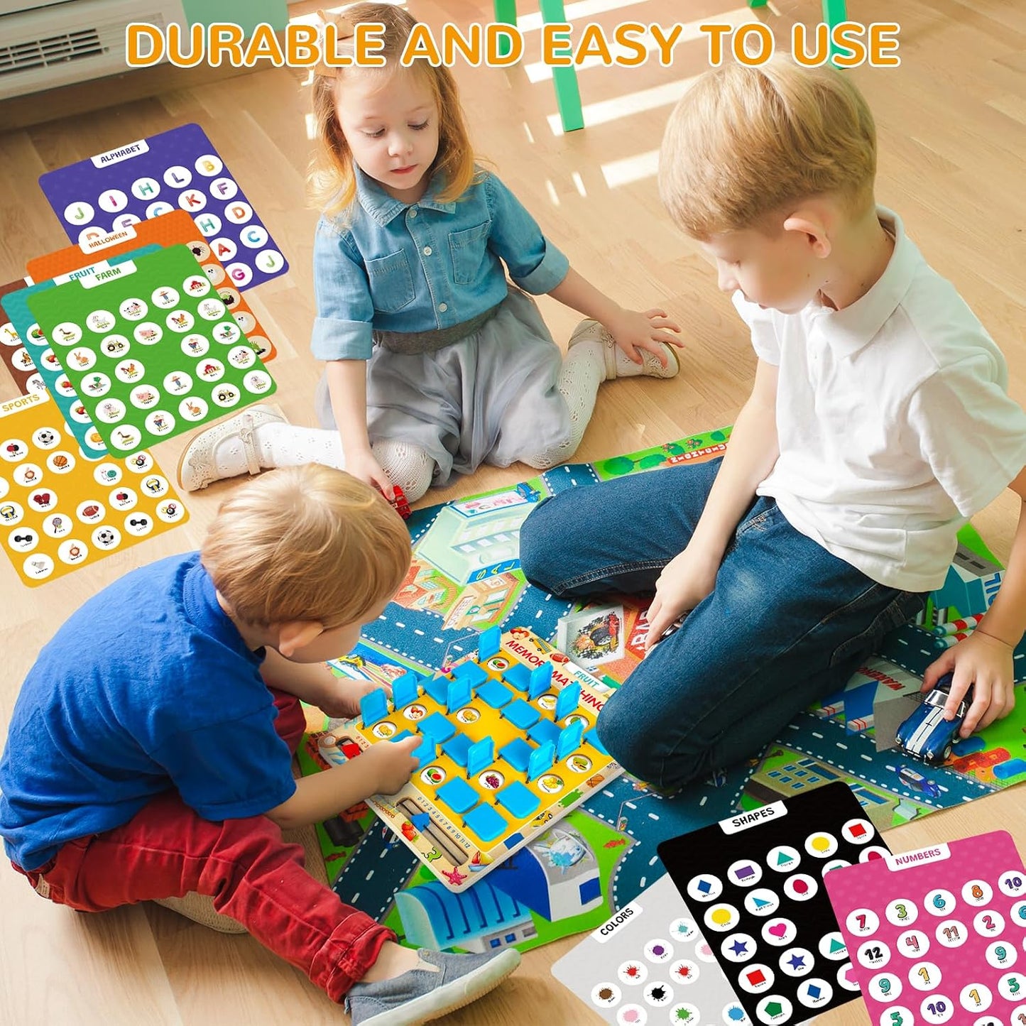 HotMatching Memory Game for Kids Age 3 4 5 6 7 8 Year Old, Travel Toy for Boys Girls, Wooden Board Game, Road Trip Essentials for Toddler, Airplane/ Car/ Camping Activity, Ideal Christmas, Birthday Gifts