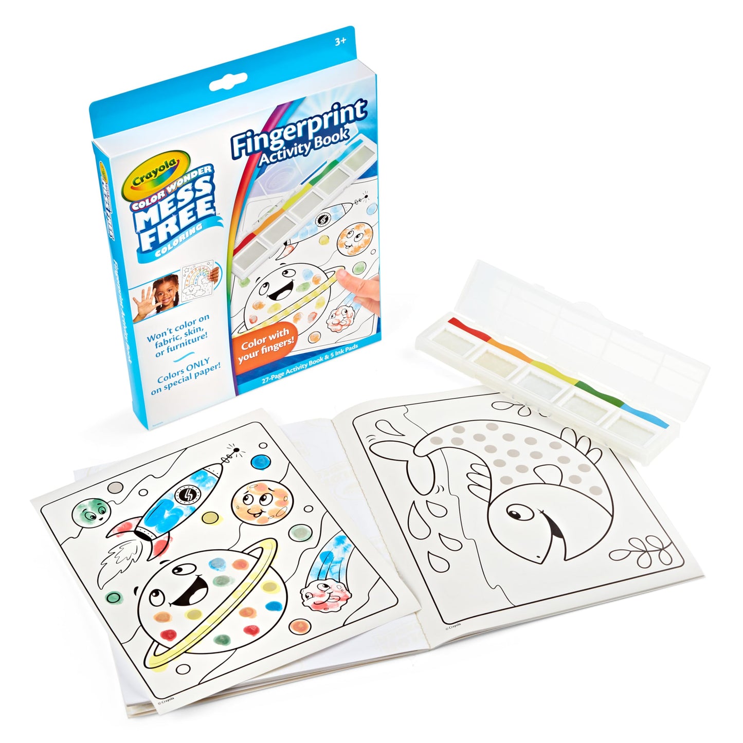 HotCrayola Color Wonder Mess Free Fingerprint Activity Book, Finger Painting Alternative, Arts & Crafts Gift for Kids Ages 3+