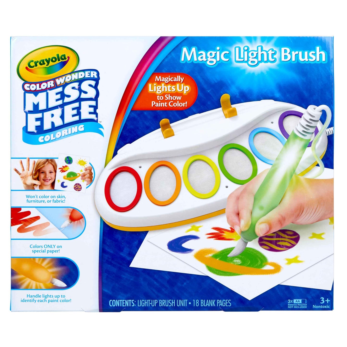 Hot Crayola Color Wonder Magic Light Brush, Mess Free Painting Station for Kids, Gift for Kids, Learning Toddler Activity Toy, Ages 3+