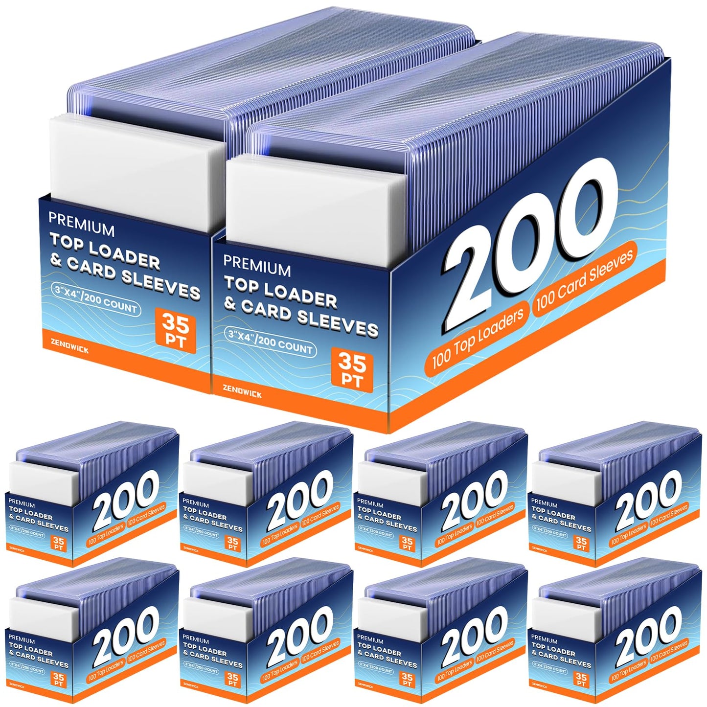 Hot 200 Card Sleeves Top Loaders for Cards, 3" x 4" Hard Plastic Toploaders, Baseball Card Protectors, Trading Card Holder for Football Sports Cards (100 Toploaders + 100 Penny Sleeves)