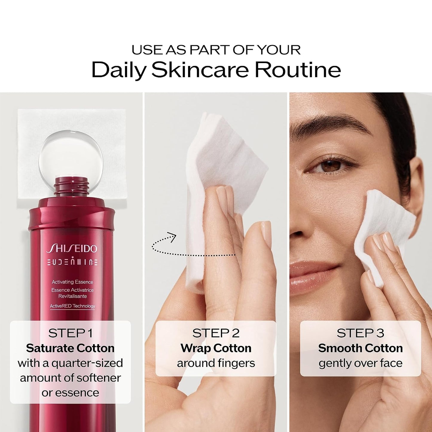 HotShiseido Facial Cotton Pads - Includes 165 Squares - for Softener Application & Makeup Removal - 100% Natural, Super Soft