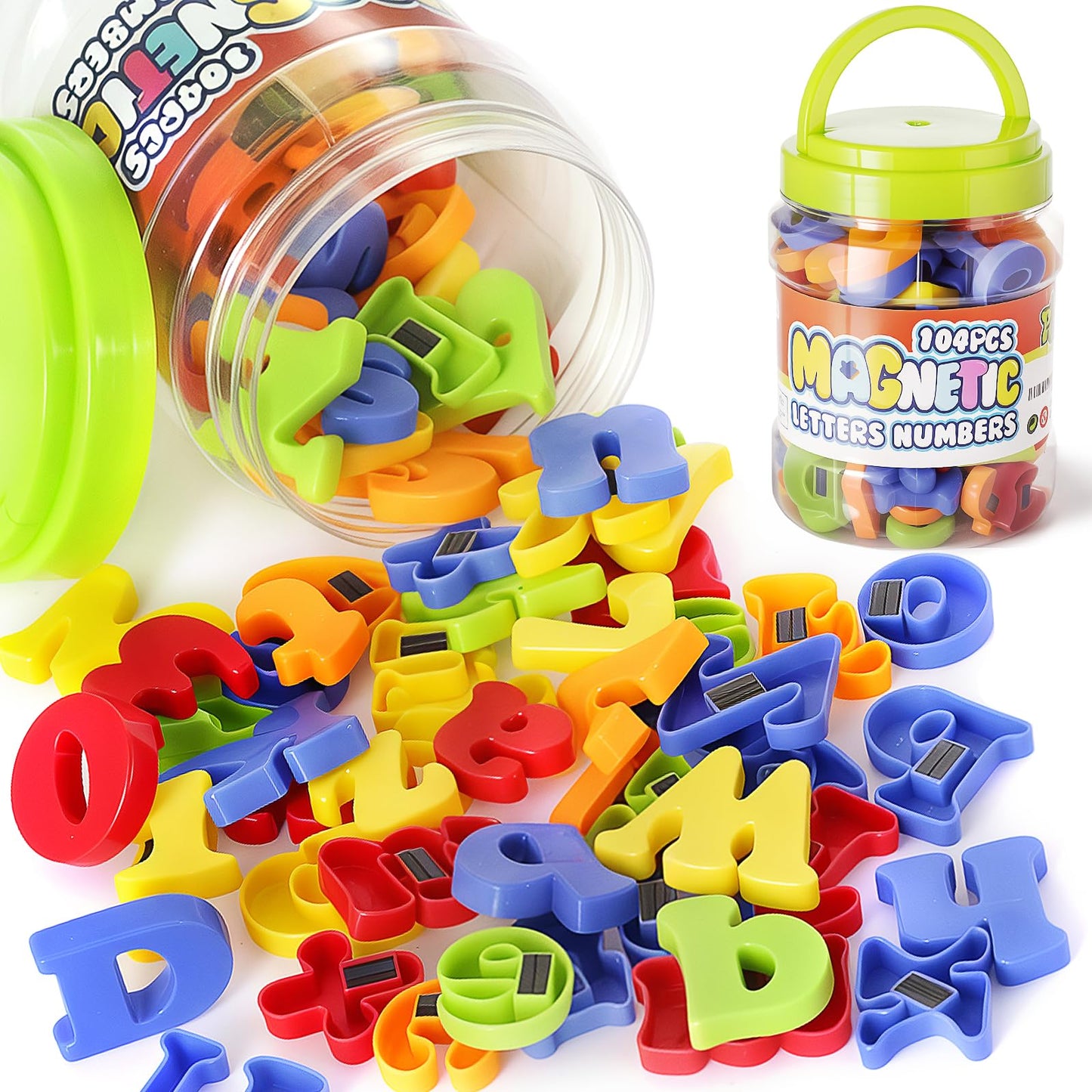 Hot LovesTown 104 PCS Alphabet Magnetic Letters and Numbers for Toddlers,ABC 123 Fridge Educational Set,Great Learning Gift from Parents or Teachers