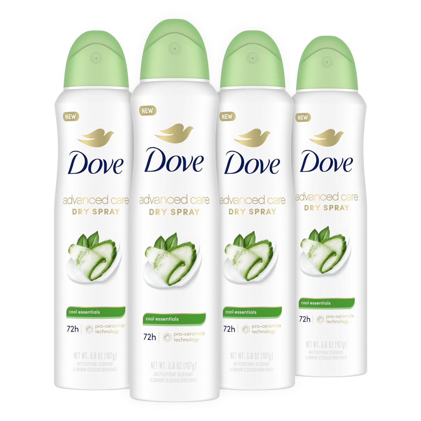 HotDove Advanced Care Antiperspirant Deodorant Dry Spray Cool Essentials 3 Count for Helping Your Skin Barrier Repair After Shaving with Pro Ceramide Technology 3.8 oz