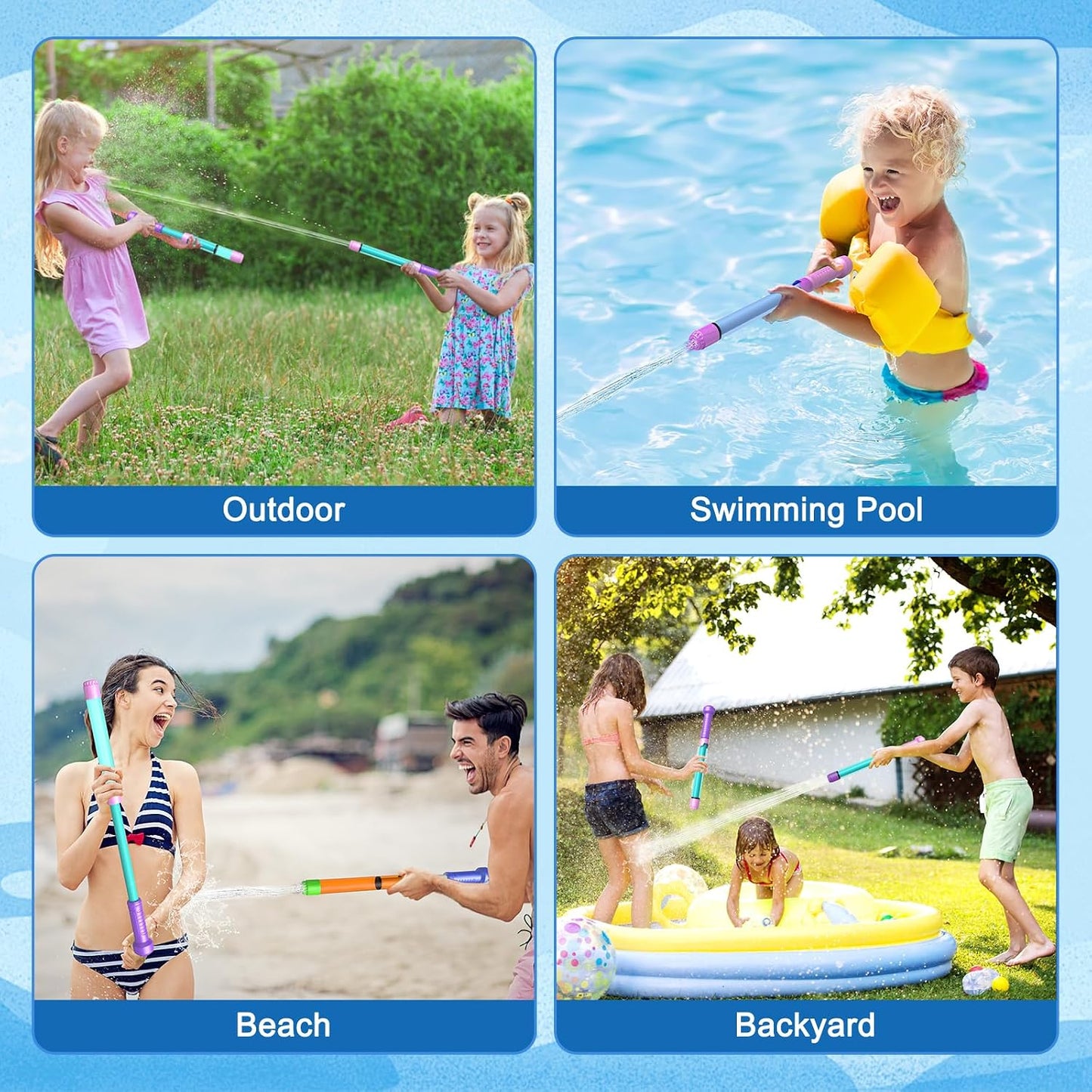 Hot 12 Pack Water Gun Soaker Blaster - Bulk Squirt Guns Kids Adults Pool Toys | Outdoor Swimming Pool Summer Beach Activity Fighting Party Game