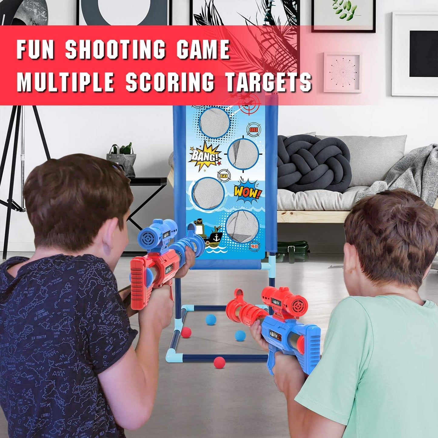 Hot YEEBAY Target Game Set for Age 6, 7, 8,9,10+ Year Old Kids, Boys, Active Play Game with Soft Foam Balls and Scoring Target