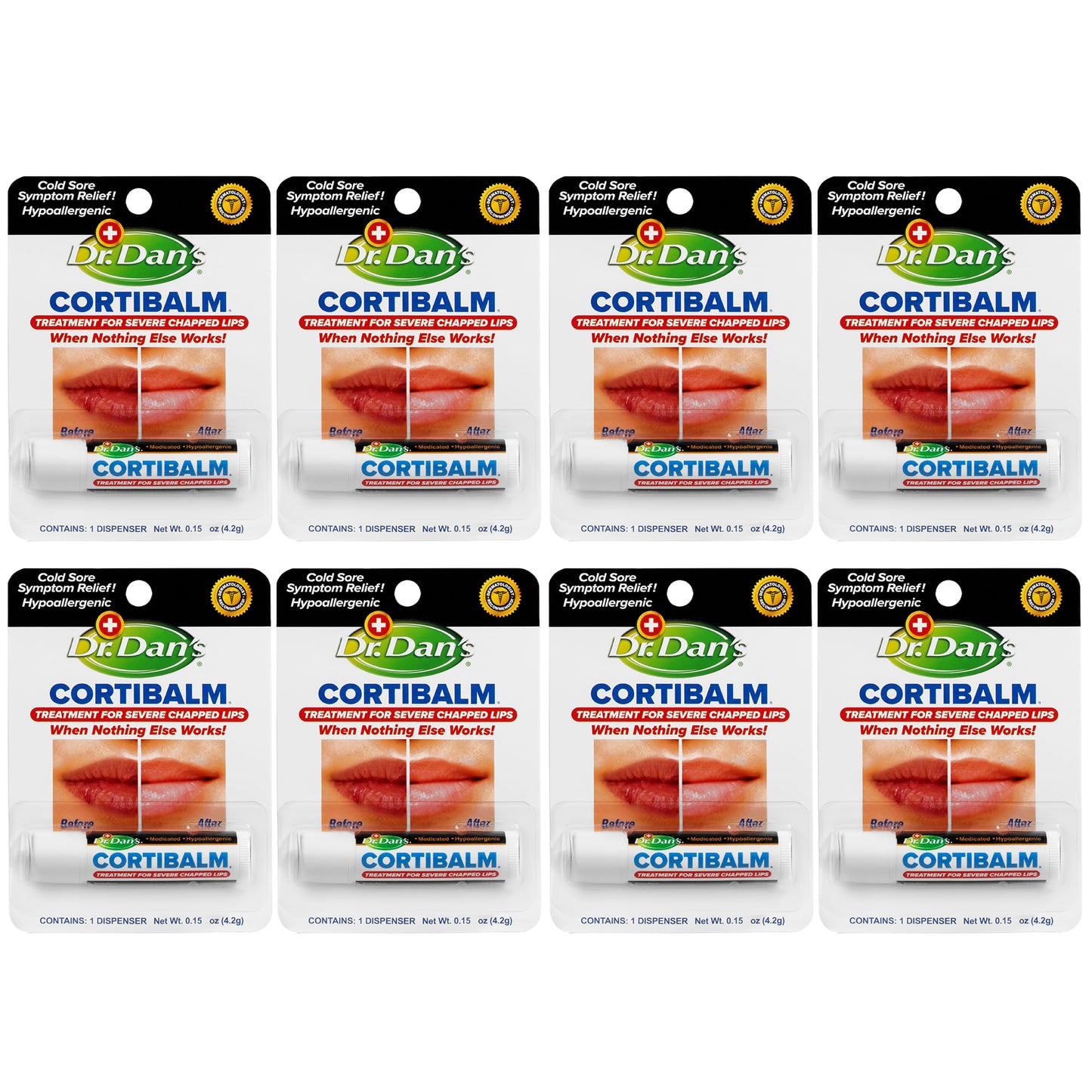HotDr. Dans CortiBalm Lip Balm Patented Formula 0.14 Ounces (3-Pack)