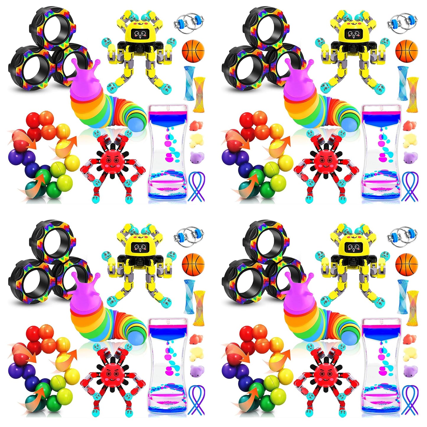 Hot15Pack Fidget Toys Bulk for Adult Kids Age 5-7, 8-12, Sensory Autism Travel Must Have ADHD Autistic Figette Classroom Treasure Prize Box School Must Have Stress Anxiety Easter Basket Stuffers Gifts