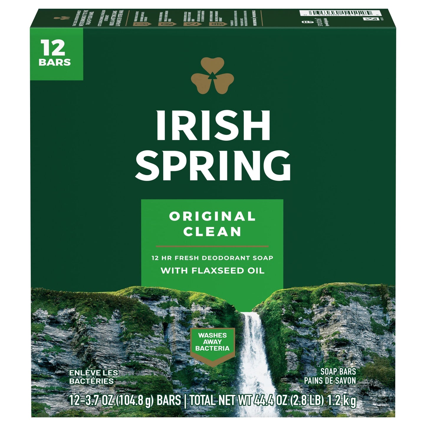 HotIrish Spring Icy Blast Bar Soap for Men, Mens Soap, Smell Fresh and Clean 12 Hours, Men Bars Washing Hands Body, Mild Skin, Recyclable Carton, 24 Pack, 3.7 Oz