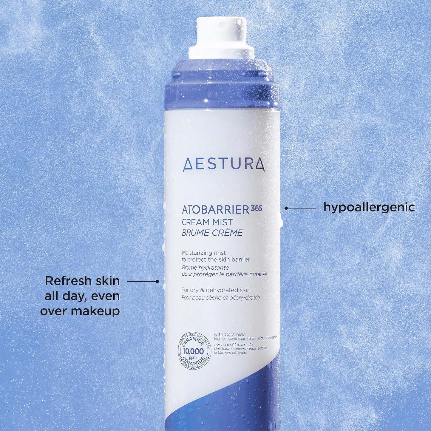HotAESTURA ATOBARRIER365 Cream Mist with 10,000ppm Ceramides | Moisture Barrier Support, Ultra-Fine Moisturizing Mist, Suitable for Dry Skin | Korean Skin Care, 120ML / 4.06 fl.oz.