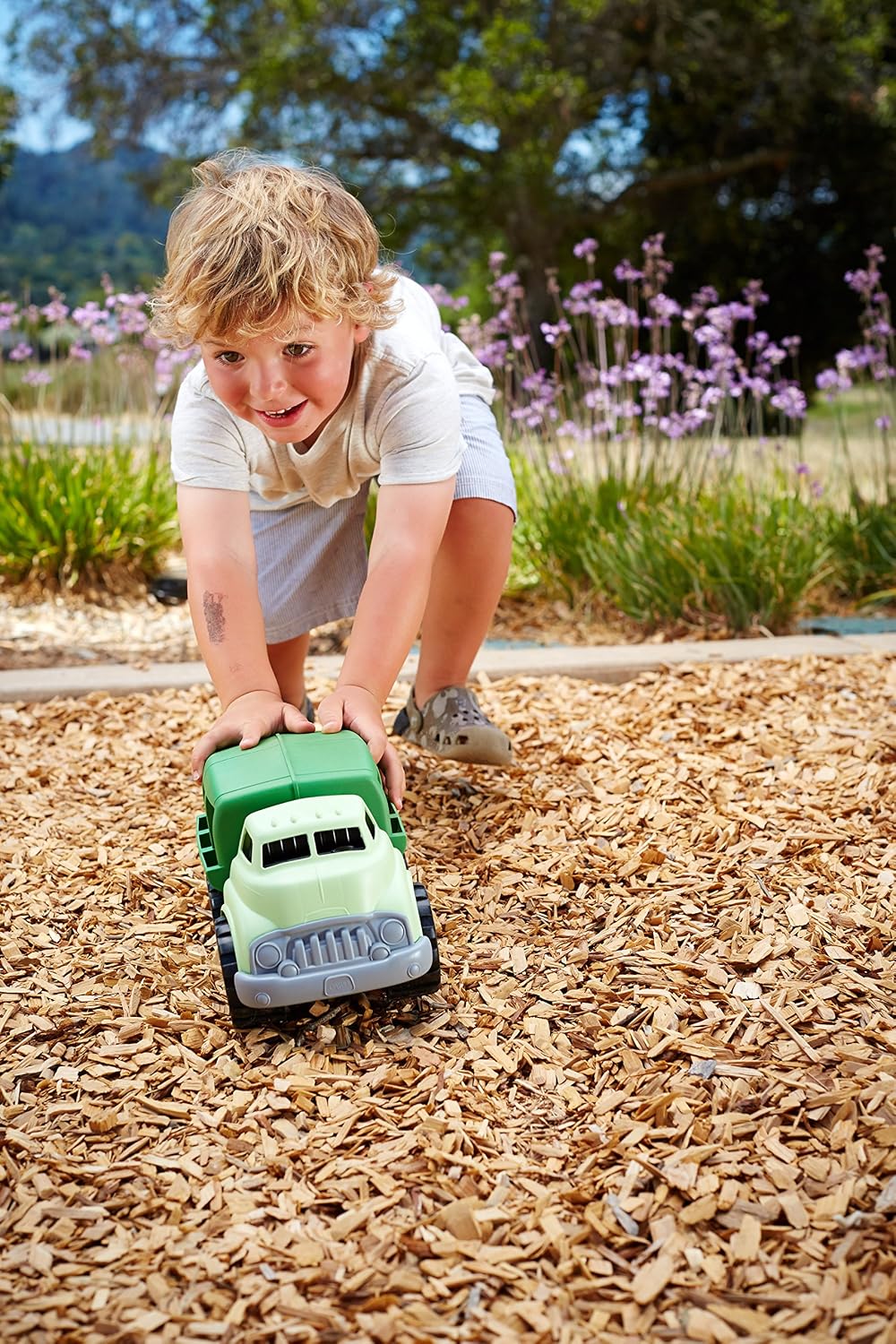 Hot Green Toys Recycling Truck in Green Color - BPA and Phthalates Free Garbage Truck for Improving Gross Motor, Fine Motor Skills. Kids Play Vehicles