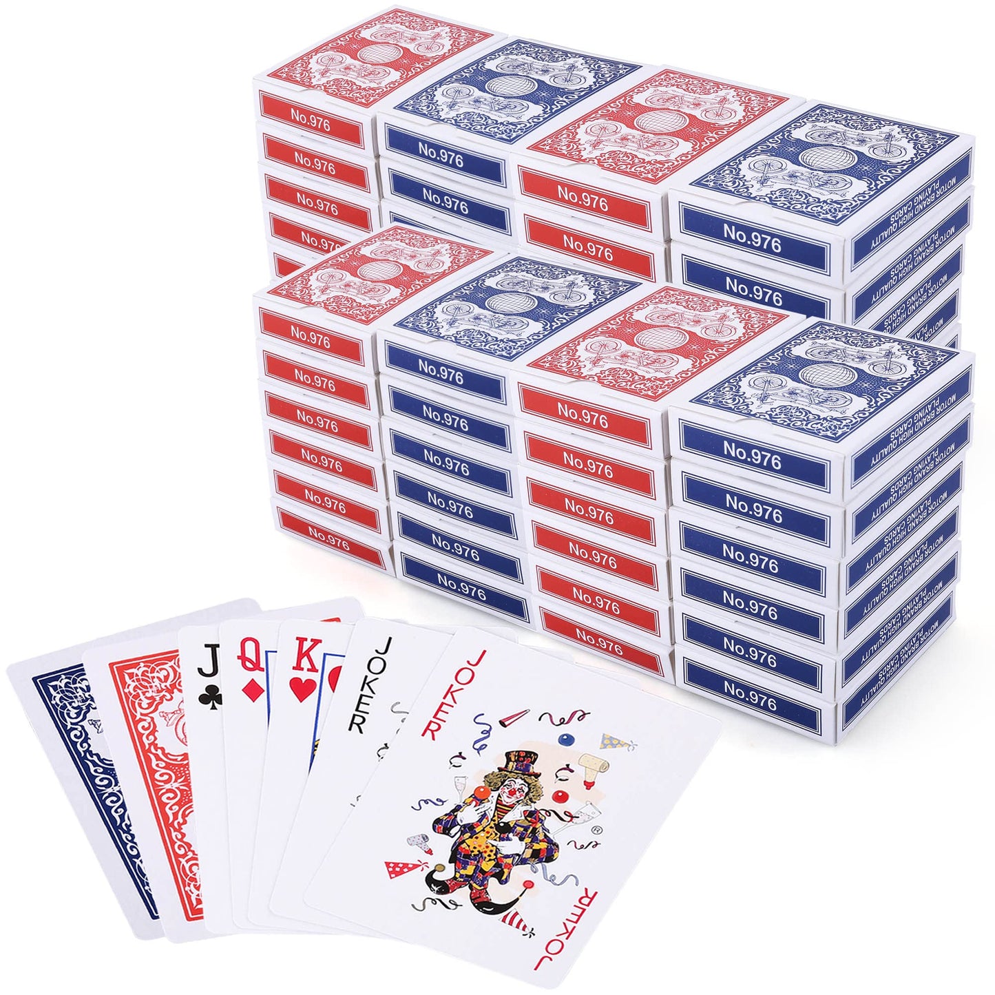 HotLotFancy Playing Cards, 12 Pack, Decks of Cards Bulk, Poker Size, Standard Index, for Blackjack, Euchre, Canasta Card Game, 6 Blue and 6 Red, Casino Grade Poker Cards