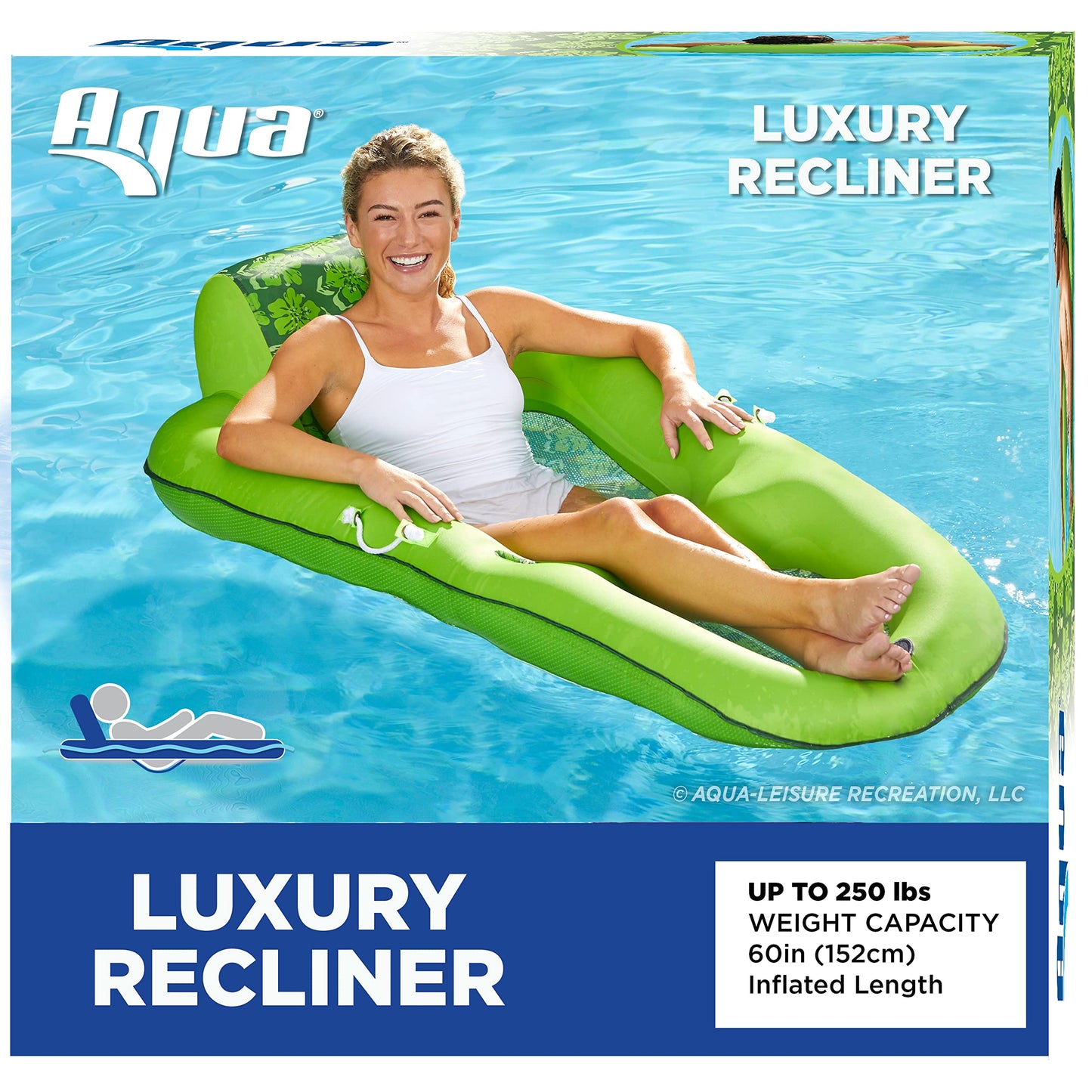 HotAqua Campania Ultimate 2-in-1 Pool Float Lounge – Extra Large – Inflatable Pool Floats for Adults with Adjustable Backrest & Cupholder Caddy
