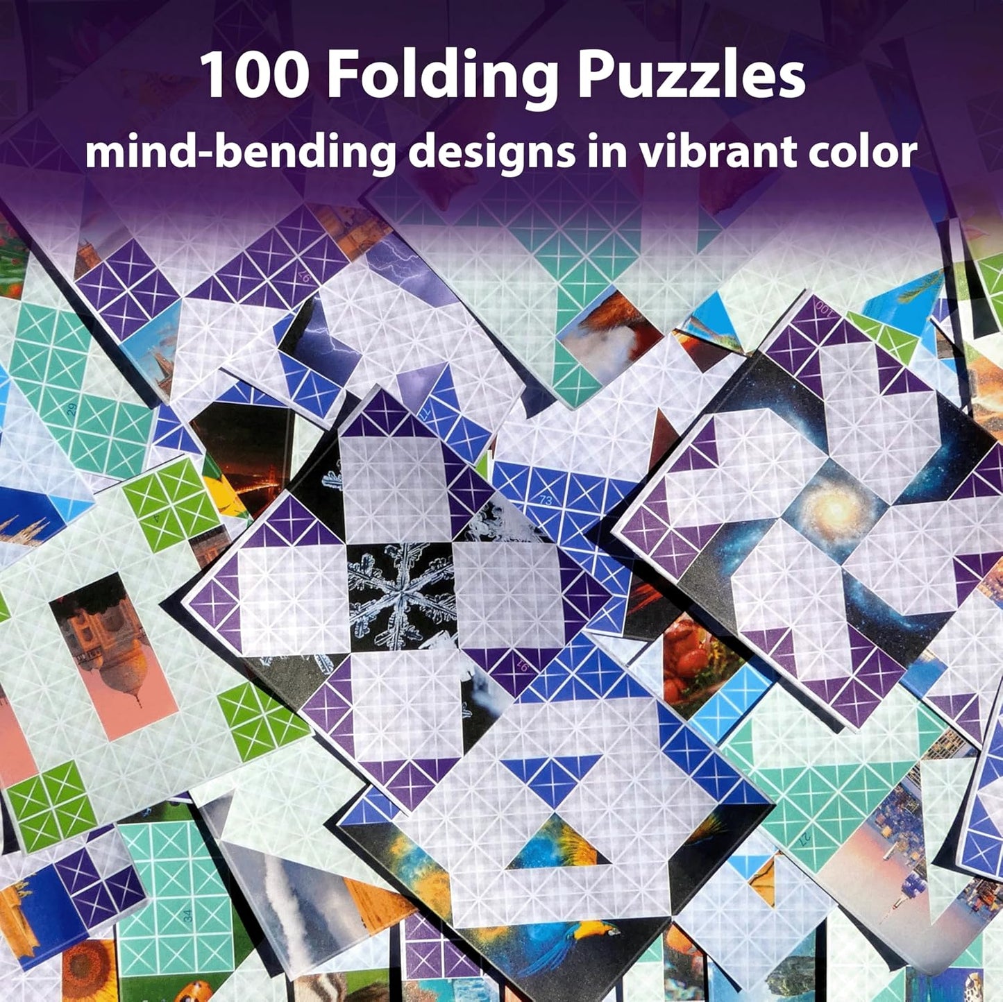 HotFOLDOLOGY - The Origami Puzzle Game! Brain Teasers for Tweens, Teens & Adults | Travel Game, STEM Toy | Fold the Paper, Complete the Picture | 100 Puzzles | Gift for Ages 10+