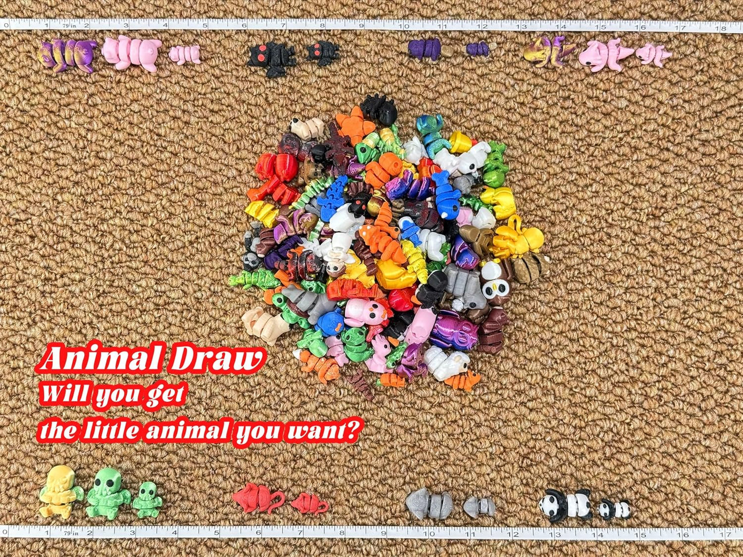 Hot 120PCS Surprise 3D Printed Animals Bulk, Random Collectible Mini Animal Figurines, Articulated Fidget Toys Variety Pack, Party Favors, Classroom Prizes, Goodie Bag Stuffers, Desk Pets