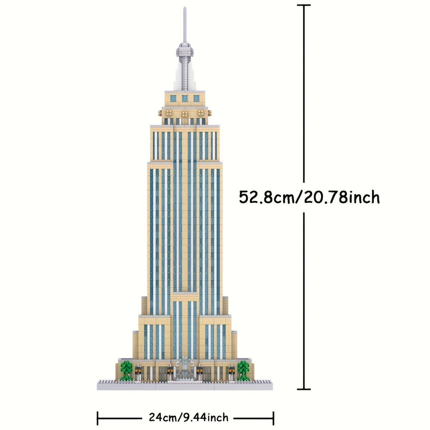 Empire State Building Micro Blocks Set - 3819 Piece Architectural Model, Perfect For Home Decor & Birthday Gifts, Ages 14+