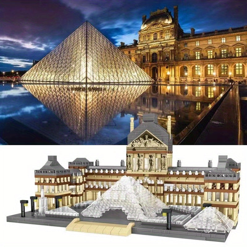 3500 Pcs French Louvre Building Model, 3D Puzzle Education Building Blocks set  for Teens and Adults
