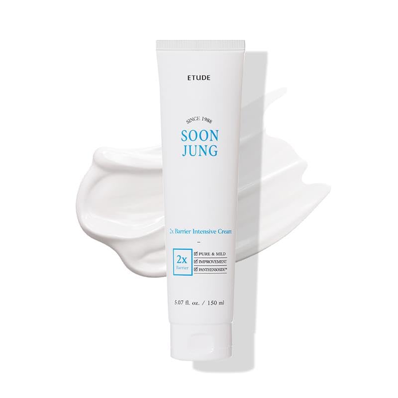 HotETUDE SoonJung 2x Intensive Cream for Barrier Repair, Rich Moist, Madecassoside & Panthenol for Soothing, Face Moisturizer for Sensitive Skin, pH Balanced, Hypoallergenic, Korean Skin Care,2.02 Fl Oz