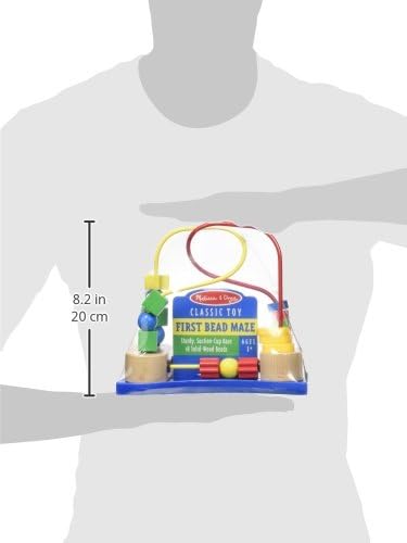 HotMelissa & Doug First Bead Maze - Wooden Educational Baby Toy with Suction Cups, for Floor, High Chair or Toddler Table, Toddler Toys for Girls & Boys Ages 1+