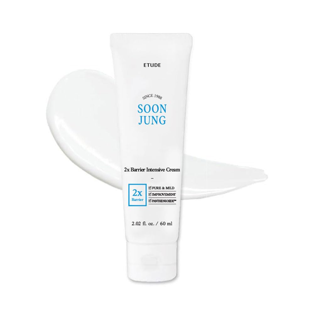 HotETUDE SoonJung 2x Intensive Cream for Barrier Repair, Rich Moist, Madecassoside & Panthenol for Soothing, Face Moisturizer for Sensitive Skin, pH Balanced, Hypoallergenic, Korean Skin Care,2.02 Fl Oz