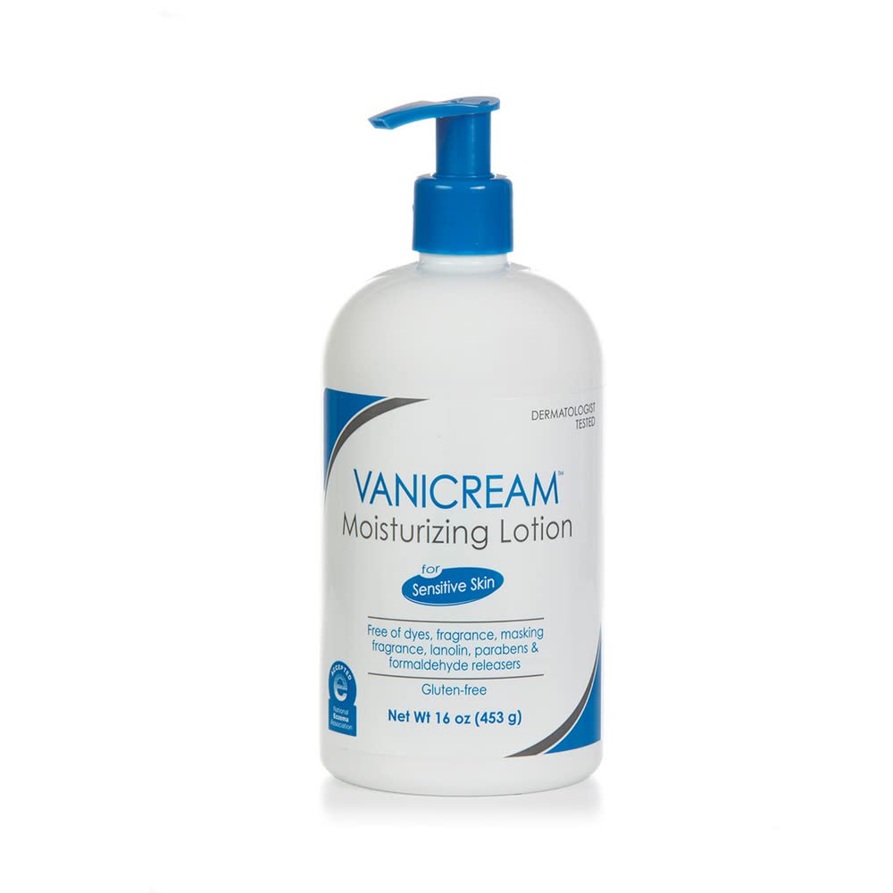 HotVanicream Moisturizing Lotion, Body and Face Moisturizer with Pump, 16 Oz, Formulated without Common Irritants for Sensitive Skin, Lightweight & Non-Greasy, Restore Moisture & Soothe Irritated Skin
